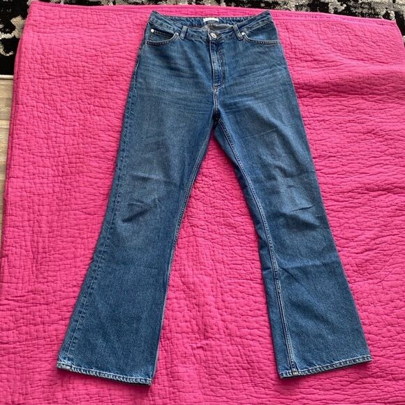 Sandro Blue Flare Wide Leg Jeans, US4 - Picture 1 of 8